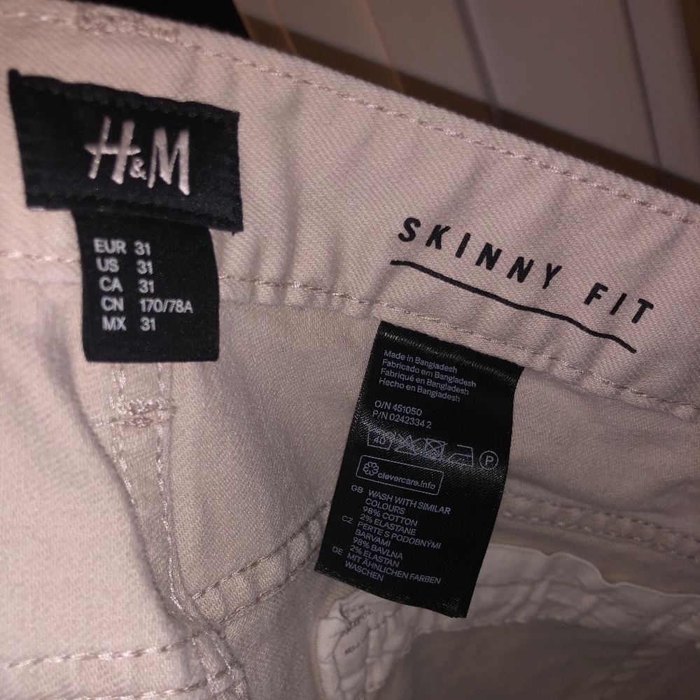 H&M Skinny Fit Off White Jeans - Picture 2 of 3
